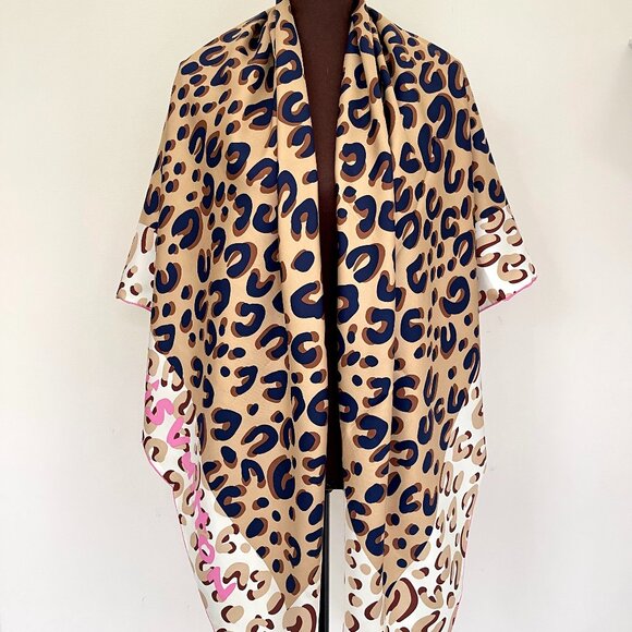 Louis Vuitton Shawl Logo Animal Print Oversize Silk Wrap Scarf - Picture 7 of 15